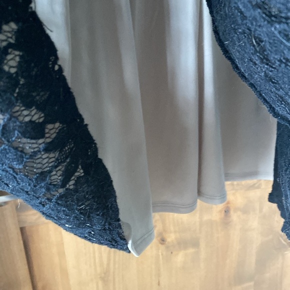 Lane Bryant Black Lace Overlay Dress Womens 24 LBD BLK/Cream zip back A line - Picture 7 of 10